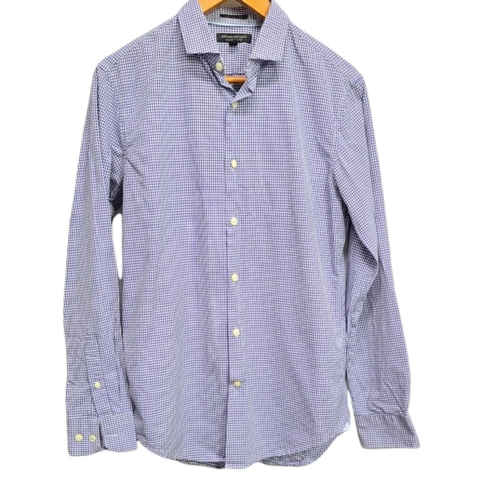 Banana Republic Supima Cotton Button Down Blue Shirt Size Small